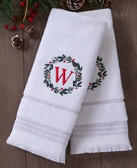 Skl Home Wreath Monogram Cotton Hand Towel, 16" x 26"