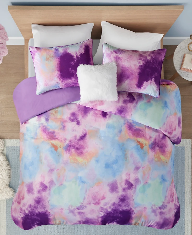 Intelligent Design Cassiopeia Watercolor Tie Dye 4-Pc. Duvet Cover Set, Full/Queen