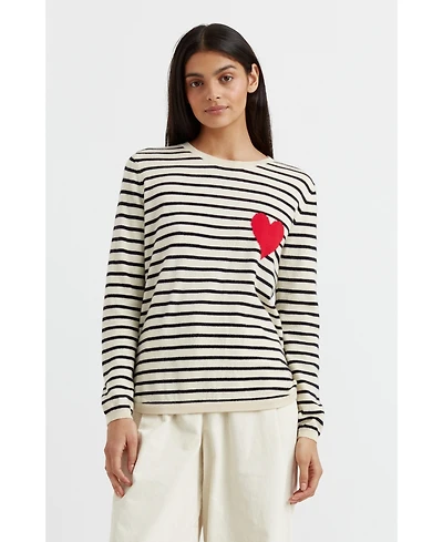 Chinti & Parker Women's Breton Heart Wool Cashmere Sweater