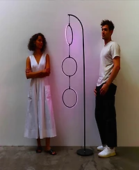 Nova Modern Hoops Led Floor Lamp with Color Changing Function (74")