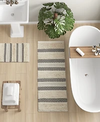 Ink+Ivy Asher Woven Texture Stripe Bath Rug, 22" x 58"