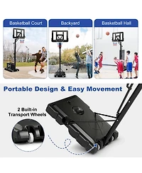 Vebreda Portable Basketball Hoop with 4.6 to 10 Feet 10-Level Height Adjustable