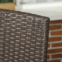 Stackable Rattan Outdoor Dining Chairs with Cushions (Set of 4)