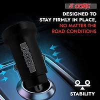 5 Core Usb Car Charger Cigarette Lighter Adapter Dual Usb Port Adapter 12/24 V Fast Charging