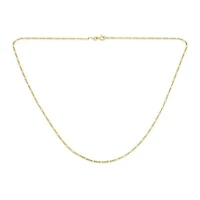 Bling Jewelry Thin Lightweight 1.2MM Strong Solid Gold Plated Sterling Silver Figaro Link Chain Necklace