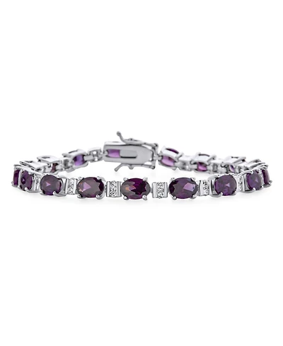 Bling Jewelry Cubic Zirconia 7x5 Mm Oval Shape Cz Alternating Tennis Bracelet Silver Plated