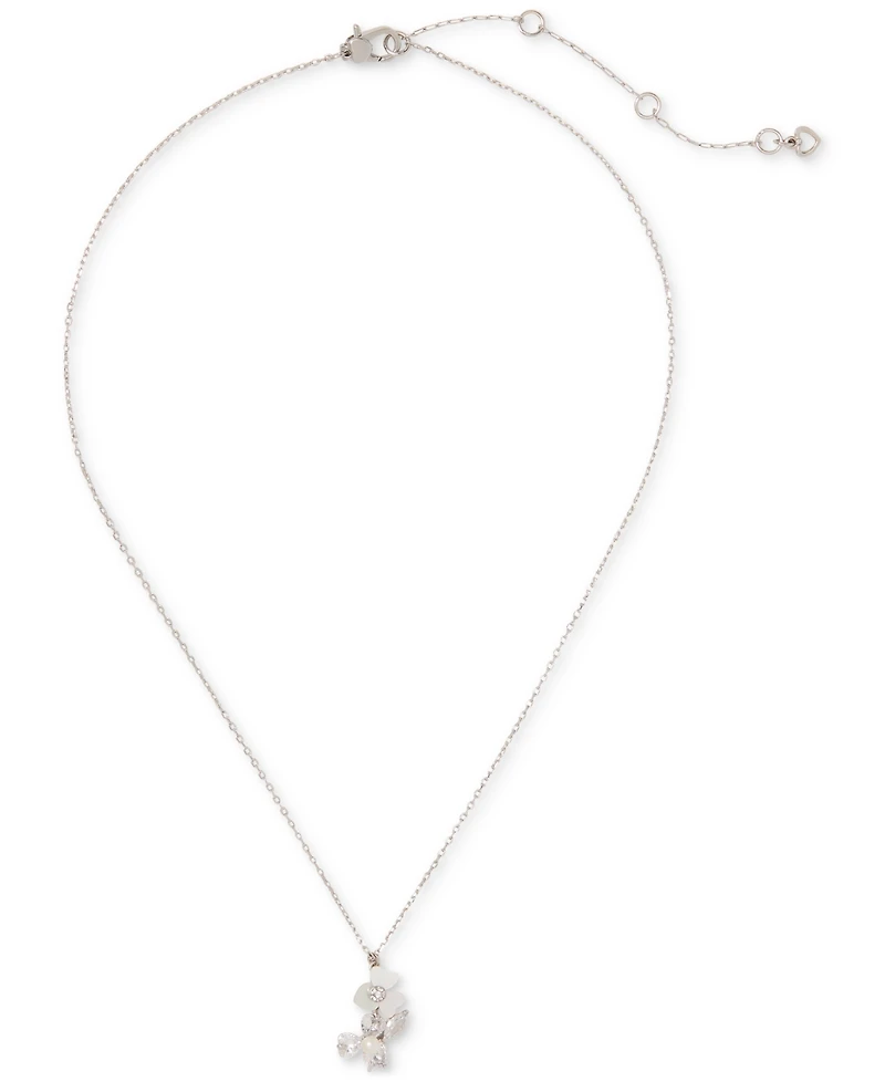 Kate Spade New York Mixed Stone Flower Pendant Necklace, 16" + 3" extender