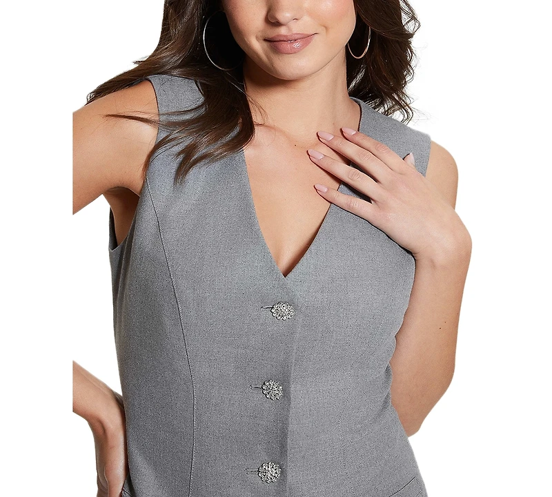 Guess Women's Doris Rhinestone-Button Sheath Dress