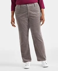Style & Co Plus High-Rise Straight-Leg Corduroy Pants, Macy's Exclusive