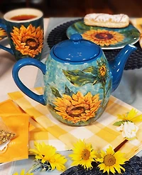 Certified International Golden Sunflowers Teapot