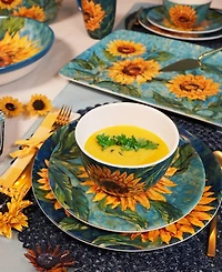 Certified International Golden Sunflowers 16Pc Dinnerware Set, Service for 4