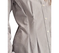 Lucky Brand Women's Striped Peplum Shirt