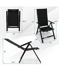 Sugift Outdoor Dining Chair with Soft Padded Seat and 7-Position Adjustable Backrest