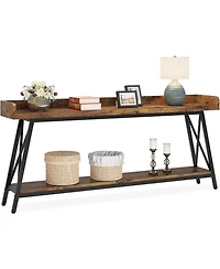 Tribesigns 70.87 inch Extra Long Console Table Behind Couch, Rustic Industrial Sofa Table for Living Room, Narrow Entryway Hallway Long Bar Table