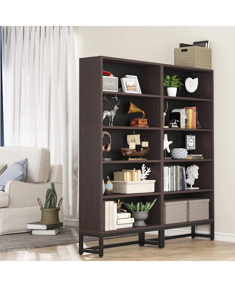 Tribesigns Tall Bookcase and Bookshelf, 70.8” Large Bookcases Organizer with 5-Tier Storage Shelves, Heavy Duty Free-Standing Library Bookshelf