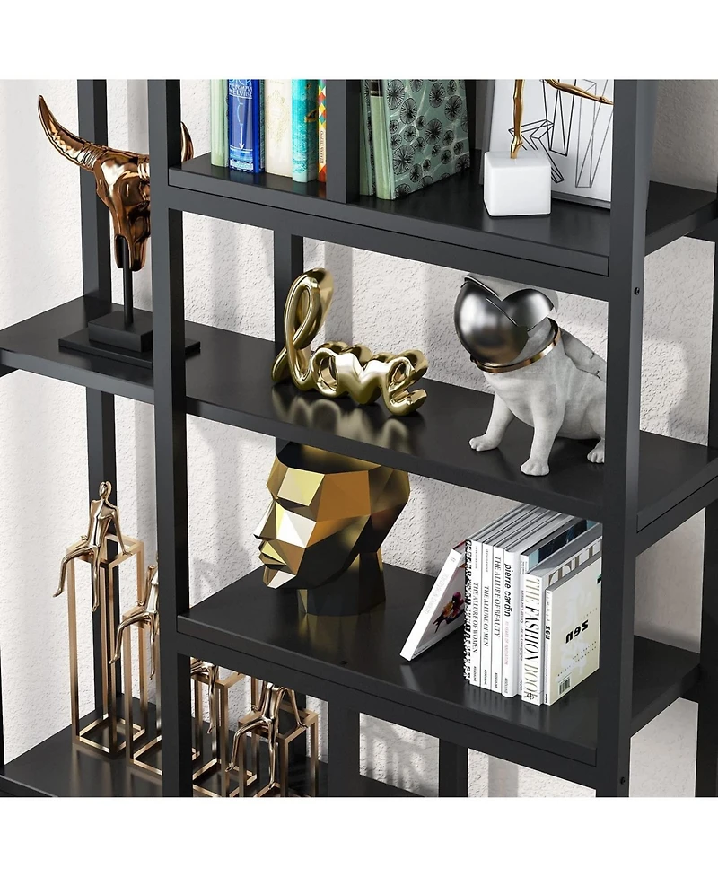 Tribesigns 79 Inch Extra Tall Bookshelf, 7-Tier Vintage Bookcase, Industrial 10-Shelf Open Storage Shelves Display Shelves Organizer for Home Office