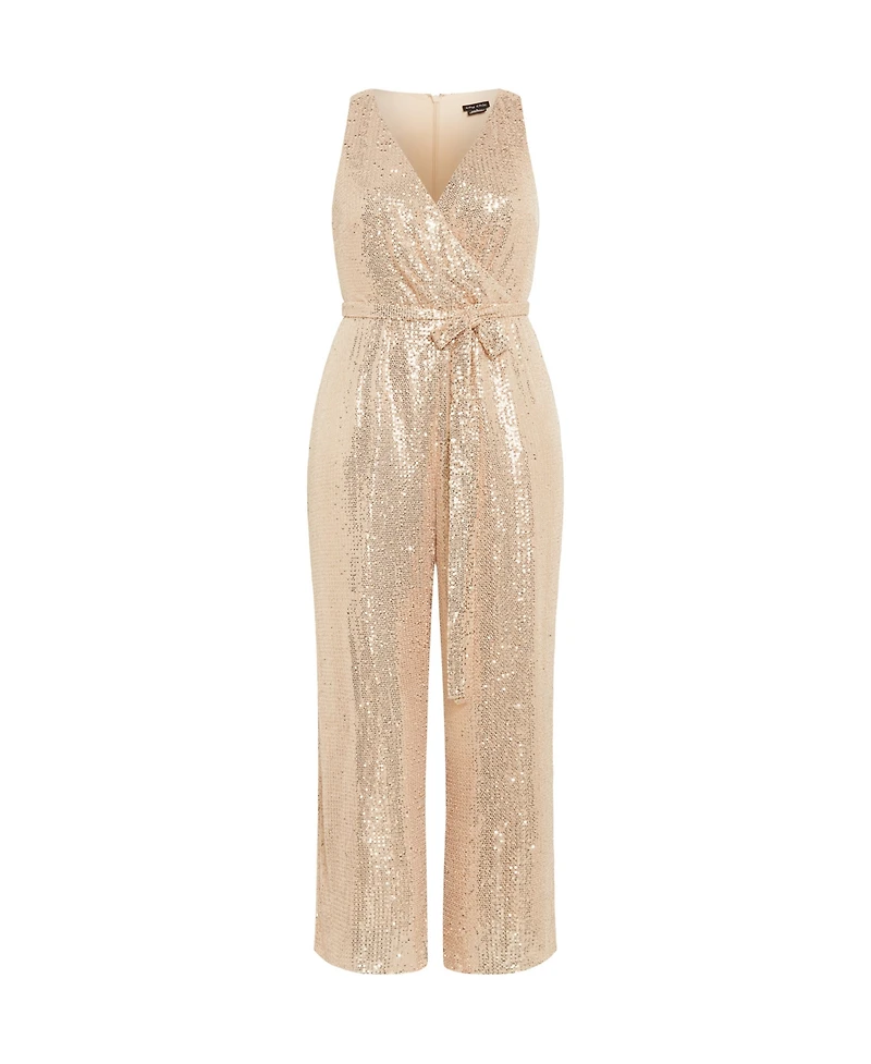 City Chic Plus Dazzling Wide leg Jumpsuit