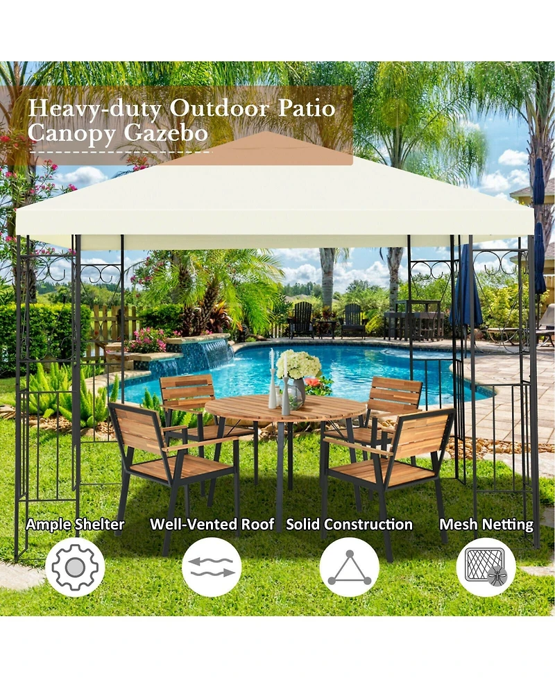 Skonyon 10 x 10 Feet Patio Gazebo Canopy Tent Garden Shelter