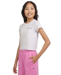 Champion Big Girls Ribbed Crewneck Short-Sleeve T-Shirt