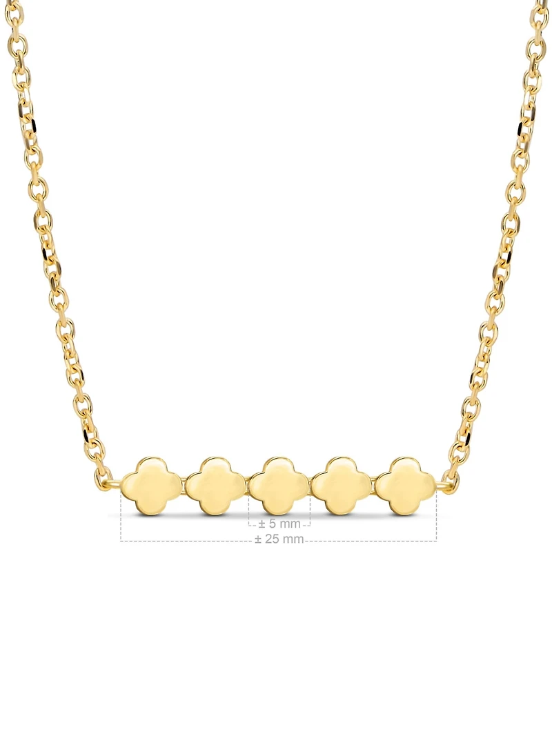 Devata Clover Chain Necklace in 14K Gold, 16 in adj to 18 in, approx. 4.3 grams