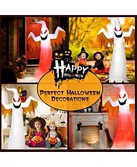 Skonyon 8 Feet Halloween Inflatable Ghost with Rotatable Flame Led Lights