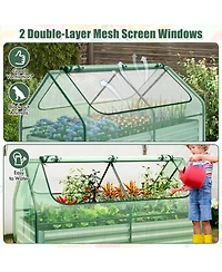 Givimo 6 x 3 x 3 Feet Galvanized Raised Garden Bed with Greenhouse-Green