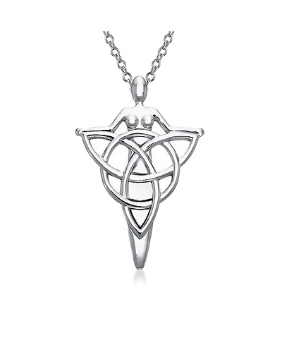 Bling Jewelry Irish Triquetra Large Celtic Ancient Divine Deity Danu Goddess Of Tree Protector Of Land Pendant Necklace Sterling Silver