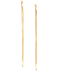 Polished Square Tube Extra-Large Hoop Earrings in 14k Gold-Plated Sterling Silver, 80mm