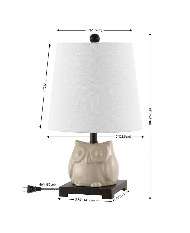 Jonathan Y Justina 16" Ceramic Mini Led Table Lamp, Antique White