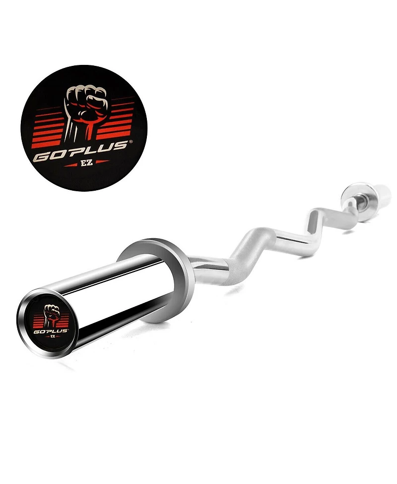 Sugift 47 Inch Chrome Steel Home Gym Fitness Equipment Bar