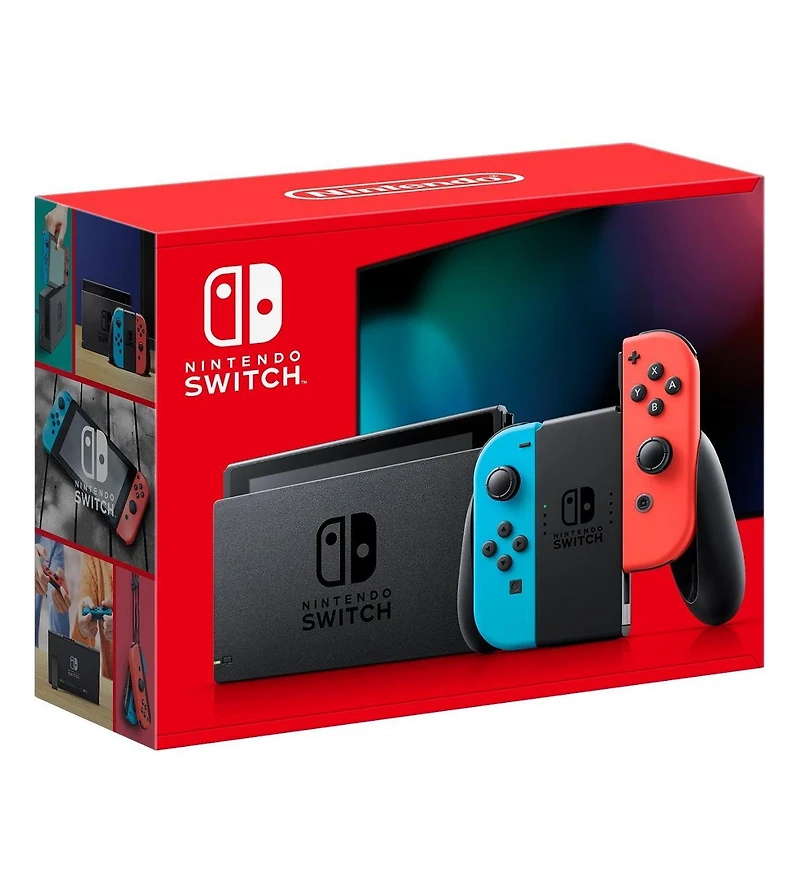 Nintendo Switch Neon Bundle With Accessories and Mario Kart 8 Deluxe Game