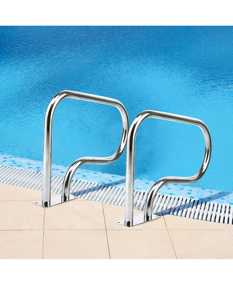 Skonyon Stainless Steel Swimming Pool Hand Rail with Base Plate