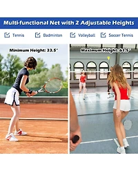 Portable 10 Inch x 5 Inch Badminton Beach Tennis Training Net