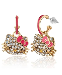 Hello Kitty Sanrio Pave Crystal Hoop Earring