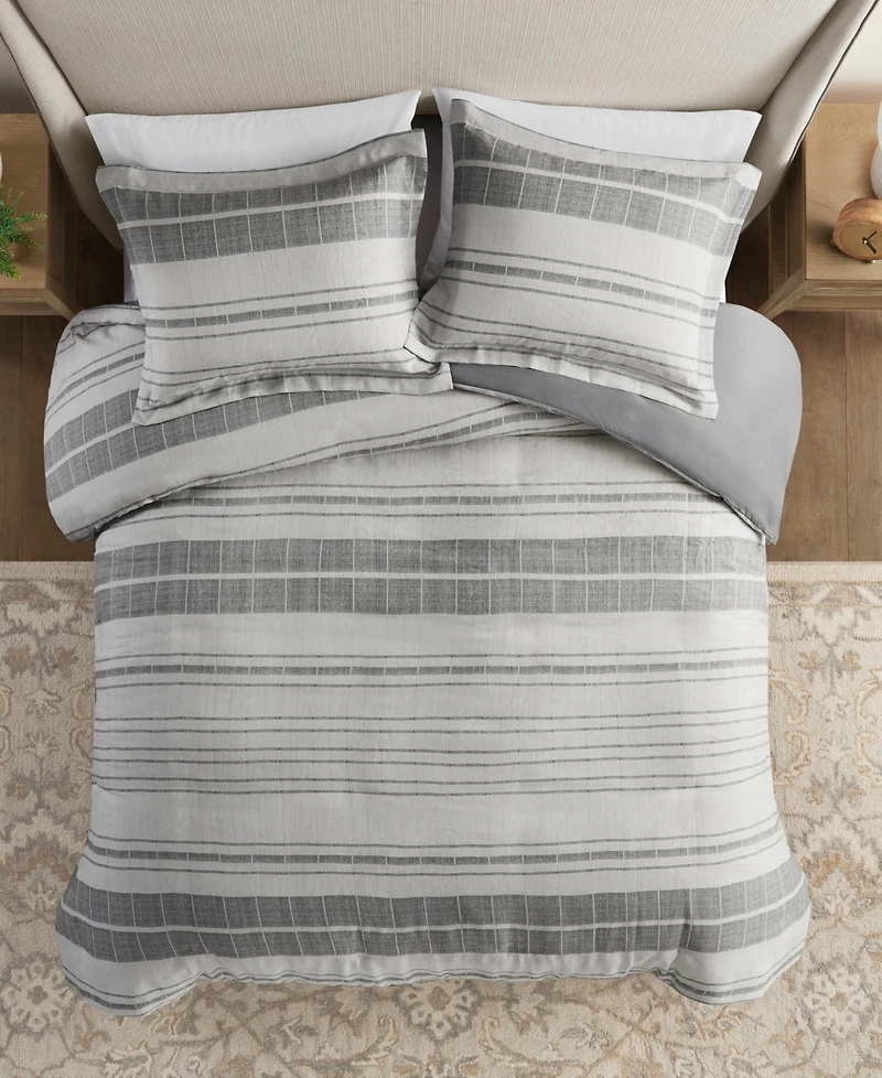 Madison Park Rhodes Stripe 3-Pc. Duvet Cover Set, Full/Queen