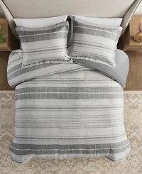 Madison Park Rhodes Stripe 3-Pc. Duvet Cover Set, Full/Queen