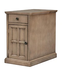 Simplie Fun Classic Vintage End Table with Usb Ports and Drawer