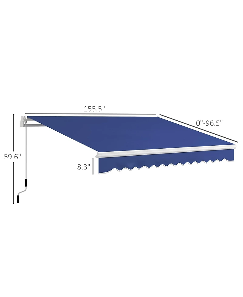 8' x 13' Patio Retractable Awning, Sunshade