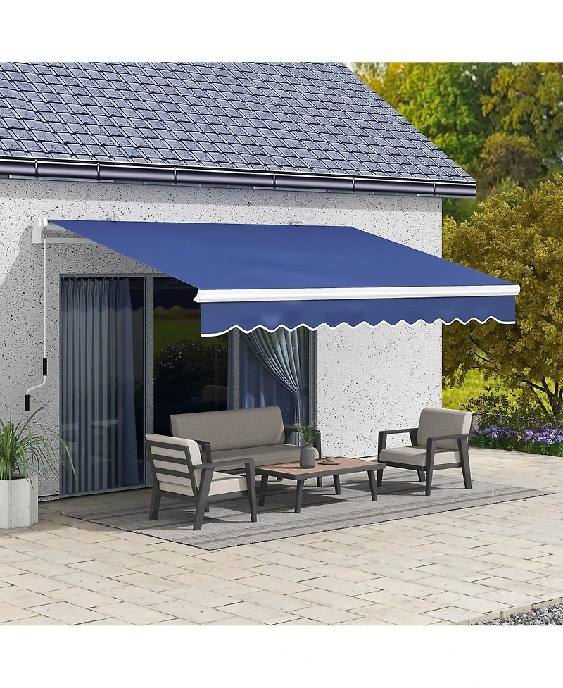 8' x 13' Patio Retractable Awning, Sunshade