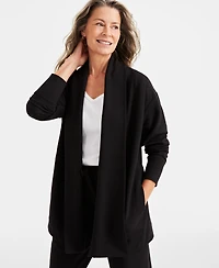 Style & Co Petite Solid Yummy Fleece Cardigan, Created for Macy's