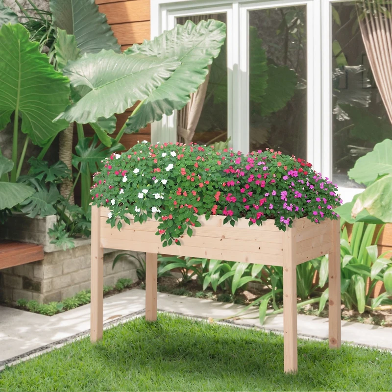 Elevated Garden Bed with Self-Draining Liner
