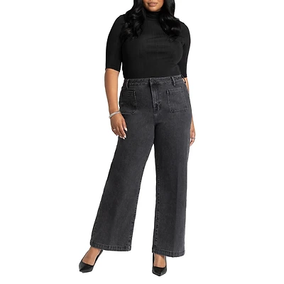 Eloquii Women's Plus The Barrel Leg Jean