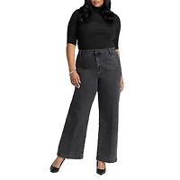 Eloquii Women's Plus The Barrel Leg Jean