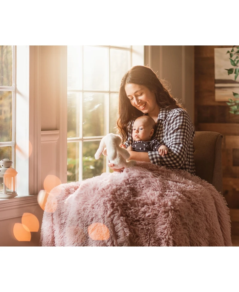 Chanasya Premium Throw Blanket & Pillow Cover - Long Faux Fur Fuzzy Sherpa Throw (50" x 65”) & 2 Pillow Covers (18" x 18”)