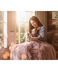 Chanasya Premium Throw Blanket & Pillow Cover - Long Faux Fur Fuzzy Sherpa Throw (50" x 65”) & 2 Pillow Covers (18" x 18”)