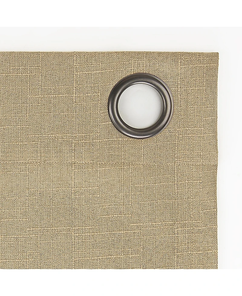 Cayden Grid Texture Draft Shield Fleece Insulated 100% Blackout Grommet Curtain Panel