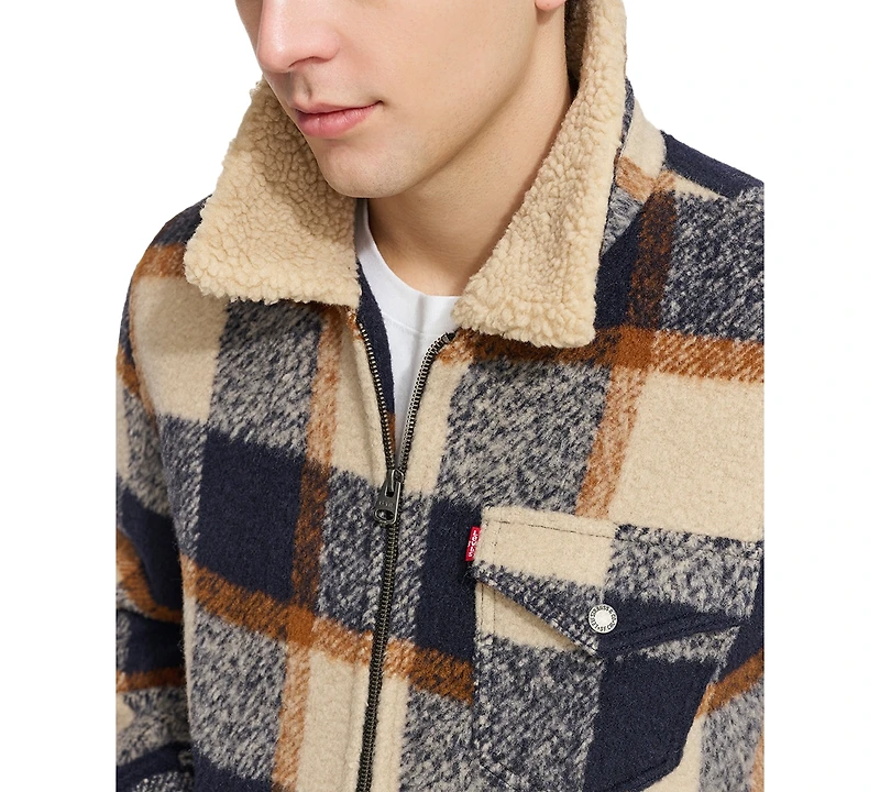 Levi's Men's Plaid Full-Zip Depot Jacket with Fleece Collar