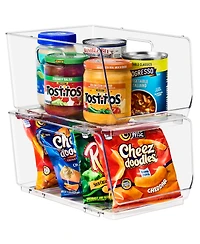Sorbus 2 Pack Medium Clear Open Front Stackable Storage Bins - for Kitchen Pantry, Fridge, Home Storage, Organization and More