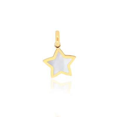 The Lovery Mother of Pearl Star Charm 14K Gold 13 millimeters