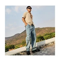 Men's Beige Embroidered Flora Shirt